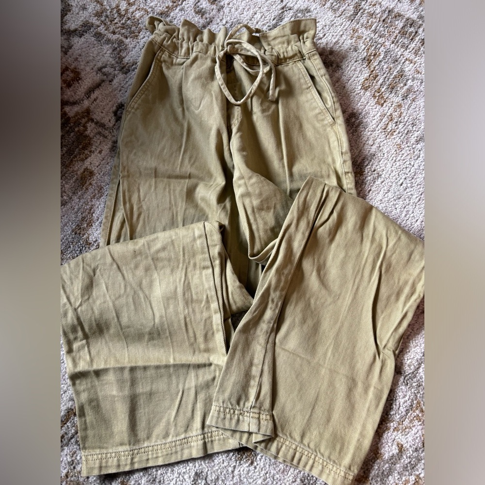 Universal Thread Wide Leg Drawstring Pants in Olive Tan